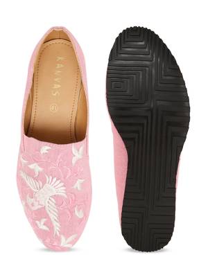 Men's Pink TPR Sole Material Printed Moccasins Slip Ons 1