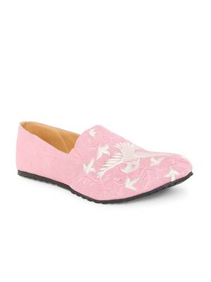 Men's Pink TPR Sole Material Printed Moccasins Slip Ons 2