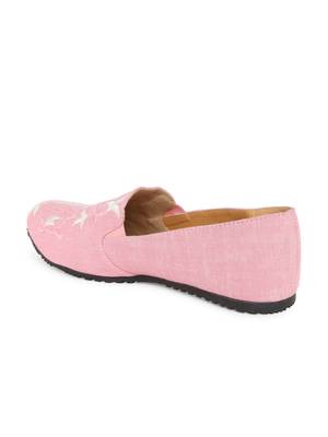 Men's Pink TPR Sole Material Printed Moccasins Slip Ons 3