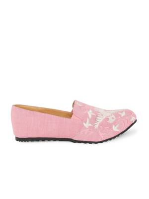 Men's Pink TPR Sole Material Printed Moccasins Slip Ons 4