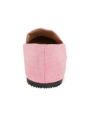 Men's Pink TPR Sole Material Printed Moccasins Slip Ons 5