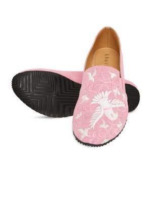 Men's Pink TPR Sole Material Printed Moccasins Slip Ons 6