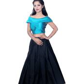 black plain silk ghagra choli