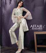 Grey Embroidered Net Salwar Suit
