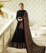 Cream embroidered silk Anarkali suit