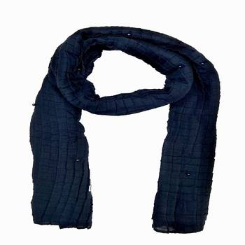 Blue Designer Crush Diamond Studed Islamic Hijab Headscarf 1