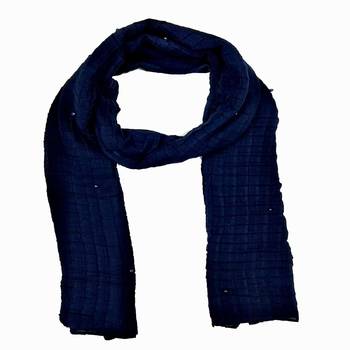 Blue Designer Crush Diamond Studed Islamic Hijab Headscarf 1