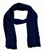 Blue Designer Crush Diamond Studed Islamic Hijab Headscarf