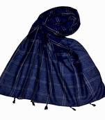 Blue Most Sold Plain Grid Islamic Hijab Headscarf