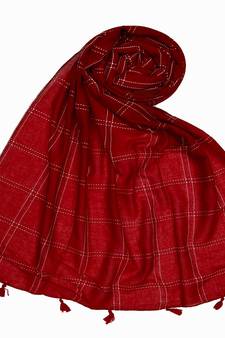 Maron Most Sold Plain Grid Islamic Hijab Headscarf