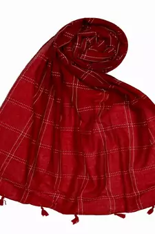 Maron Most Sold Plain Grid Islamic Hijab Headscarf