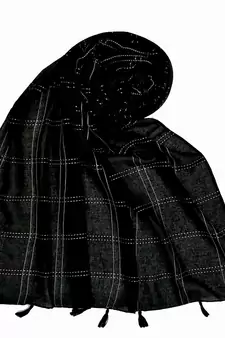 Black Most Sold Plain Grid Islamic Hijab Headscarf