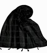 Black Most Sold Plain Grid Islamic Hijab Headscarf