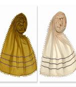 Designer Cotton Three Liner Islamic Hijab Headscarf ( Pack Of 2 )