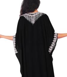 Black Embroidered Georgette Islamic Kaftans With Zari & Stone Work