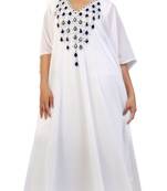 Cream Embroidered Georgette Islamic Kaftans With Zari & Stone Work