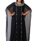 Black Embroidered Georgette Islamic Kaftans With Zari & Stone Work
