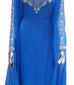 Blue Embroidered Georgette Islamic Kaftans With Zari & Stone Work