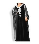 Black Embroidered Georgette Islamic Kaftans With Zari & Stone Work