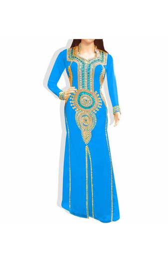 Phirozy Embroidered Georgette Islamic Kaftans With Zari & Stone Work