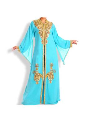 Phirozy Embroidered Georgette Islamic Kaftans With Zari & Stone Work 1