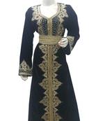 Black Embroidered Georgette Islamic Kaftans With Zari & Stone Work