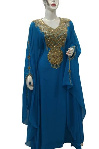 Phirozy Embroidered Georgette Islamic Kaftans With Zari & Stone Work