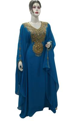 Phirozy Embroidered Georgette Islamic Kaftans With Zari & Stone Work 1