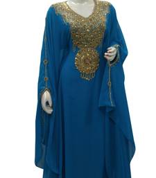 Phirozy Embroidered Georgette Islamic Kaftans With Zari & Stone Work
