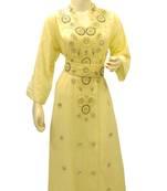 Inner Cream Jakcet Black Embroidered Georgette Islamic Kaftans With Zari & Stone Work