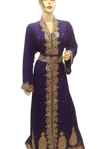 Phirozy Embroidered Georgette Islamic Kaftans With Zari & Stone Work