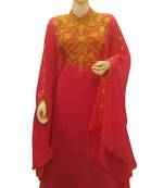 Cream Embroidered Georgette Islamic Kaftans With Zari & Stone Work