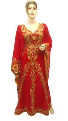 Dark Blue Embroidered Georgette Islamic Kaftans With Zari & Stone Work 1