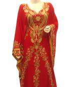 Dark Blue Embroidered Georgette Islamic Kaftans With Zari & Stone Work