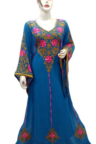 Phirozy Embroidered Georgette Islamic Kaftans With Zari & Stone Work