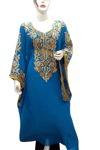 Phirozy Embroidered Georgette Islamic Kaftans With Zari & Stone Work