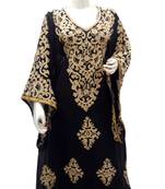 Black Embroidered Georgette Islamic Kaftans With Zari & Stone Work