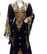 Black Embroidered Georgette Islamic Kaftans With Zari & Stone Work
