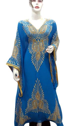 Phirozy Embroidered Georgette Islamic Kaftans With Zari & Stone Work