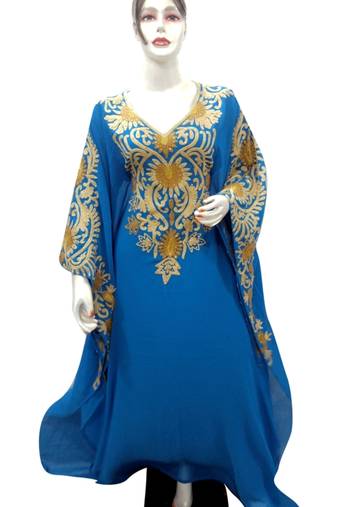 Phirozy Embroidered Georgette Islamic Kaftans With Zari & Stone Work
