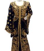 Black Embroidered Georgette Islamic Kaftans With Zari & Stone Work