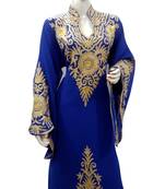 Royal Blue Embroidered Georgette Islamic Kaftans With Zari & Stone Work