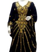 Black Embroidered Georgette Islamic Kaftans With Zari & Stone Work