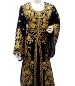 Black Embroidered Georgette Islamic Kaftans With Zari & Stone Work