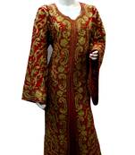 Maroon Embroidered Georgette Islamic Kaftans With Zari & Stone Work