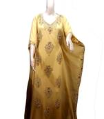 Yellow Embroidered Georgette Islamic Kaftans With Zari & Stone Work