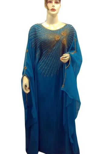 Phirozy Embroidered Georgette Islamic Kaftans With Zari & Stone Work