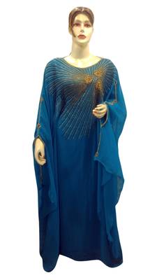 Phirozy Embroidered Georgette Islamic Kaftans With Zari & Stone Work 1