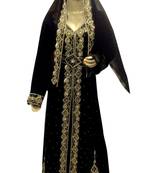 Black Embroidered Georgette Islamic Kaftans With Zari & Stone Work