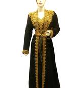 Black Embroidered Georgette Islamic Kaftans With Zari & Stone Work